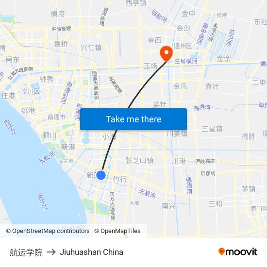 航运学院 to Jiuhuashan China map