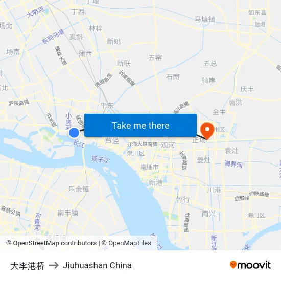 大李港桥 to Jiuhuashan China map
