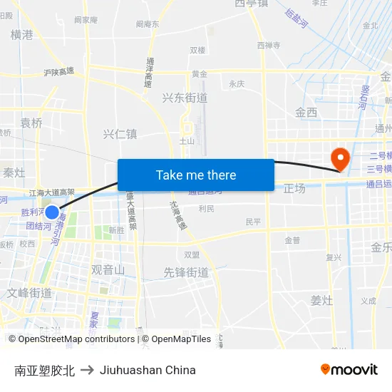 南亚塑胶北 to Jiuhuashan China map