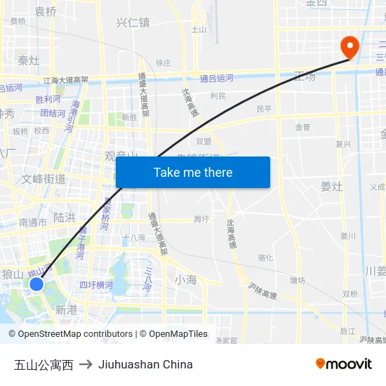 五山公寓西 to Jiuhuashan China map