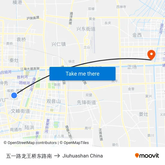 五一路龙王桥东路南 to Jiuhuashan China map
