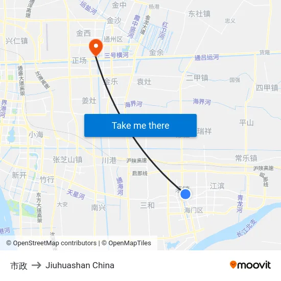 市政 to Jiuhuashan China map