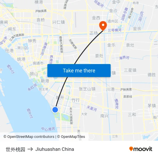 世外桃园 to Jiuhuashan China map