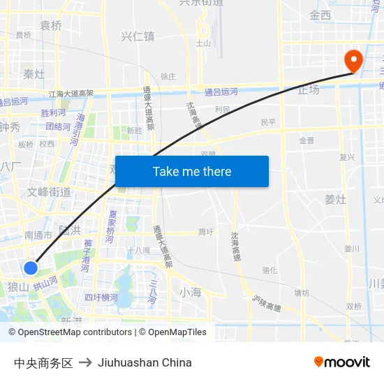 中央商务区 to Jiuhuashan China map