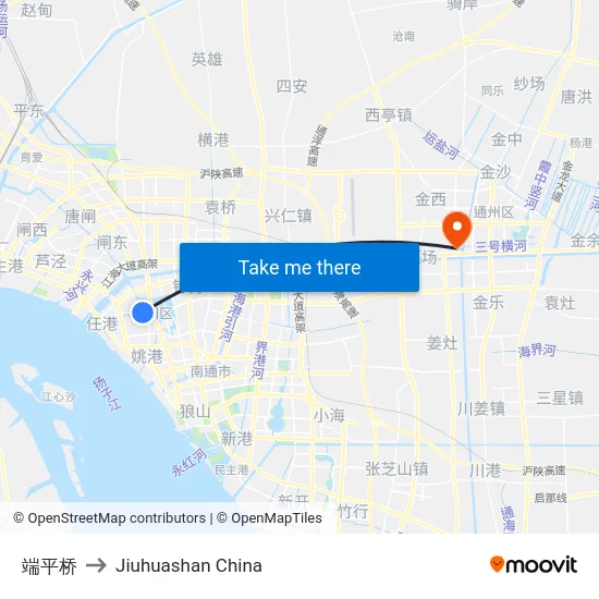 端平桥 to Jiuhuashan China map