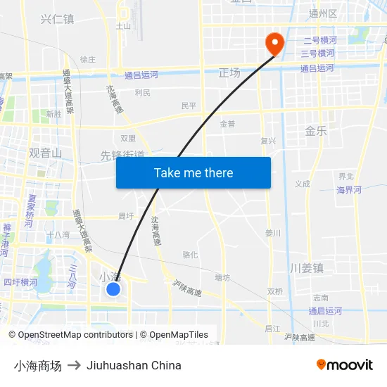 小海商场 to Jiuhuashan China map