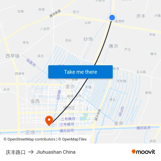 庆丰路口 to Jiuhuashan China map