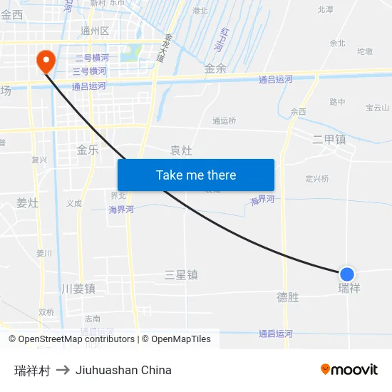 瑞祥村 to Jiuhuashan China map