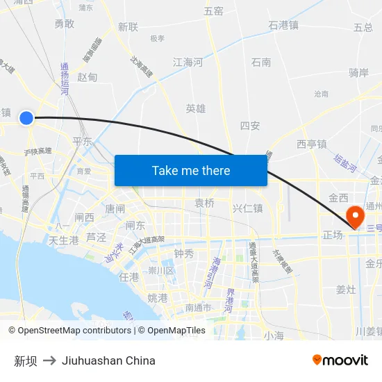 新坝 to Jiuhuashan China map
