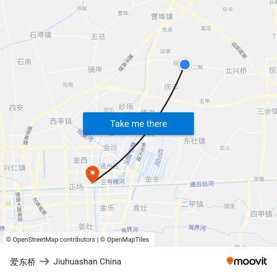 爱东桥 to Jiuhuashan China map
