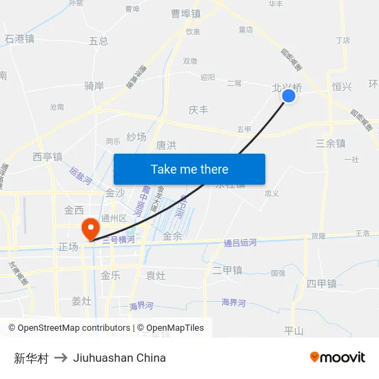 新华村 to Jiuhuashan China map
