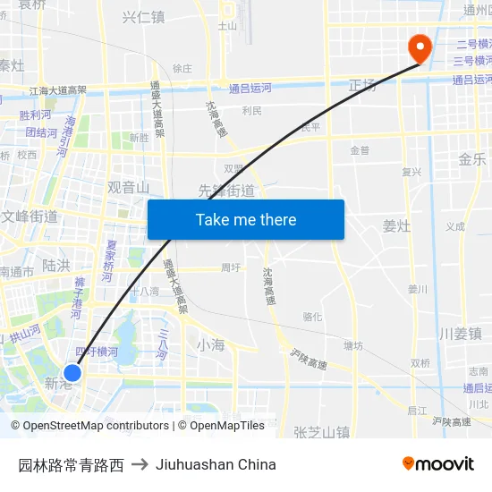 园林路常青路西 to Jiuhuashan China map