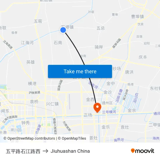 五平路石江路西 to Jiuhuashan China map