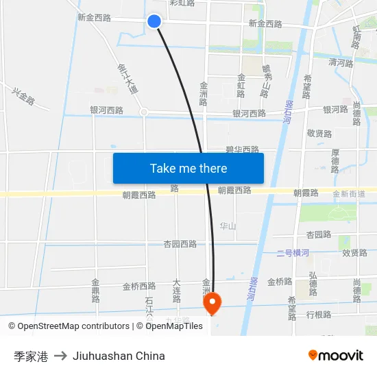 季家港 to Jiuhuashan China map