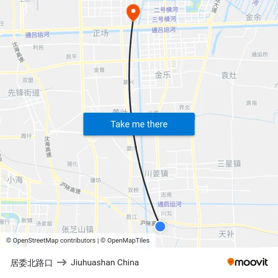 居委北路口 to Jiuhuashan China map