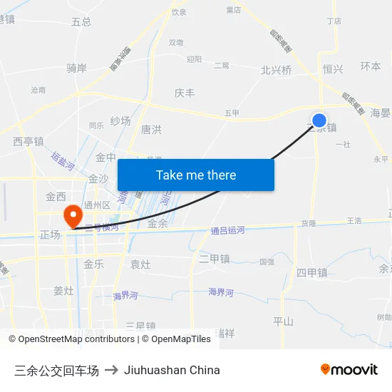 三余公交回车场 to Jiuhuashan China map