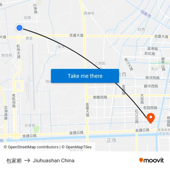包家桥 to Jiuhuashan China map