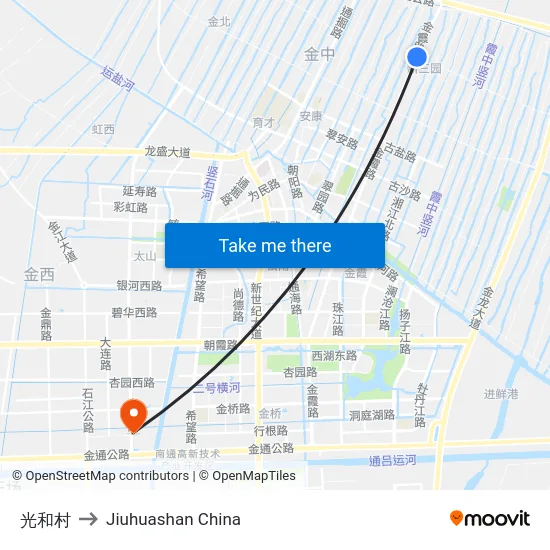 光和村 to Jiuhuashan China map