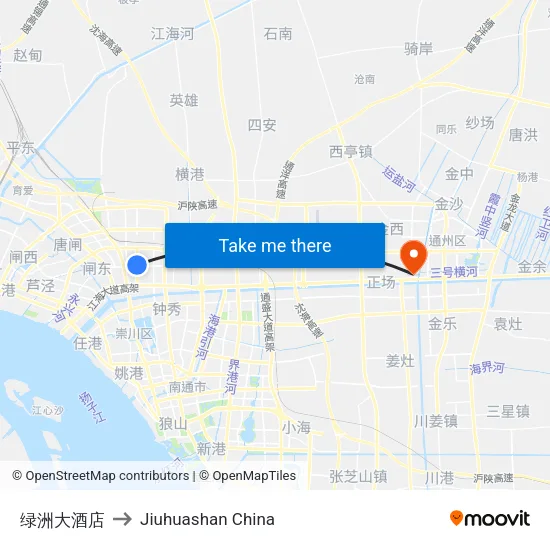 绿洲大酒店 to Jiuhuashan China map