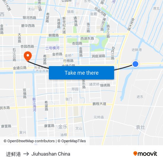 进鲜港 to Jiuhuashan China map