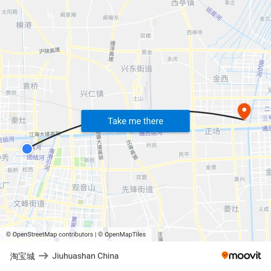 淘宝城 to Jiuhuashan China map
