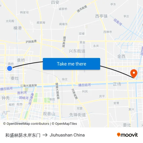 和盛林荫水岸东门 to Jiuhuashan China map