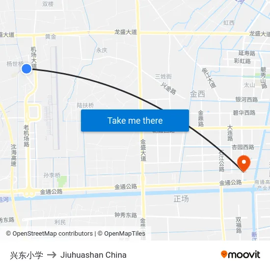 兴东小学 to Jiuhuashan China map
