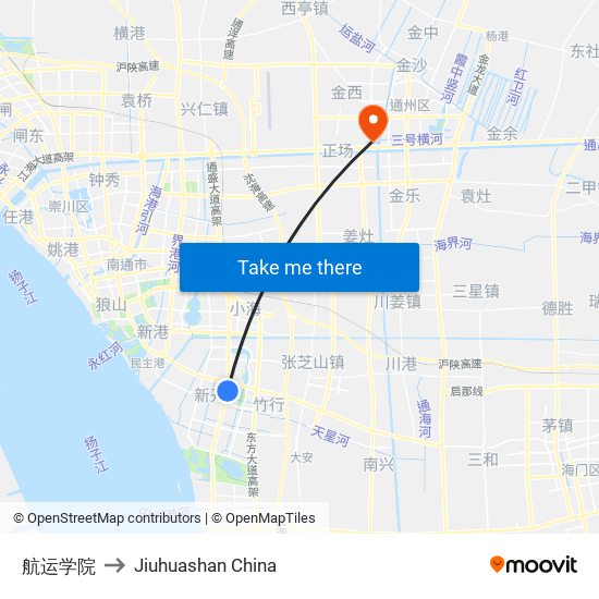 航运学院 to Jiuhuashan China map