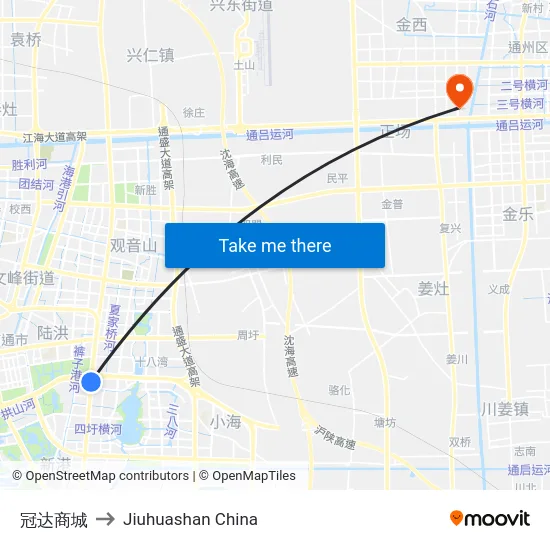 冠达商城 to Jiuhuashan China map