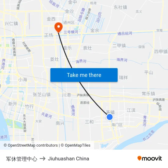 军休管理中心 to Jiuhuashan China map