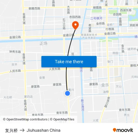 复兴桥 to Jiuhuashan China map