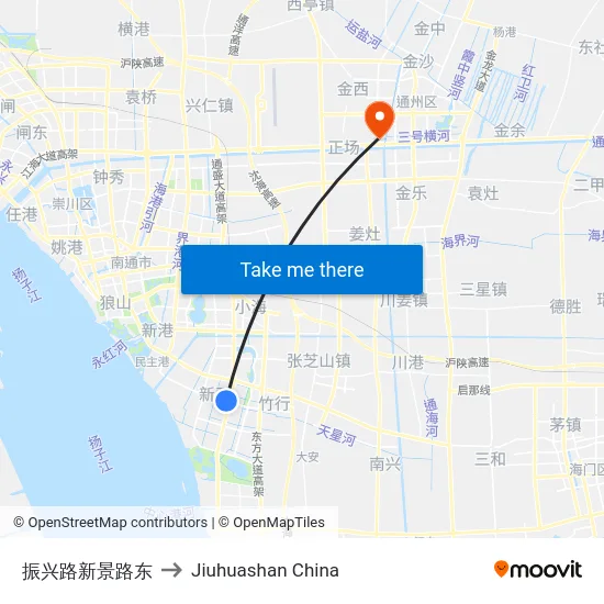 振兴路新景路东 to Jiuhuashan China map