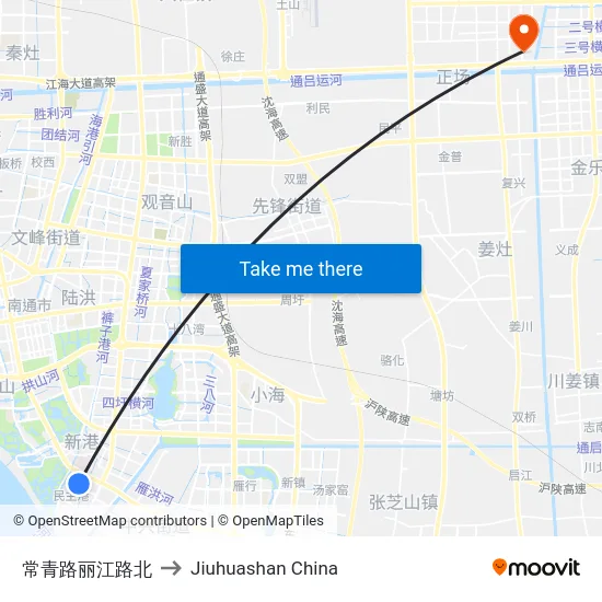 常青路丽江路北 to Jiuhuashan China map