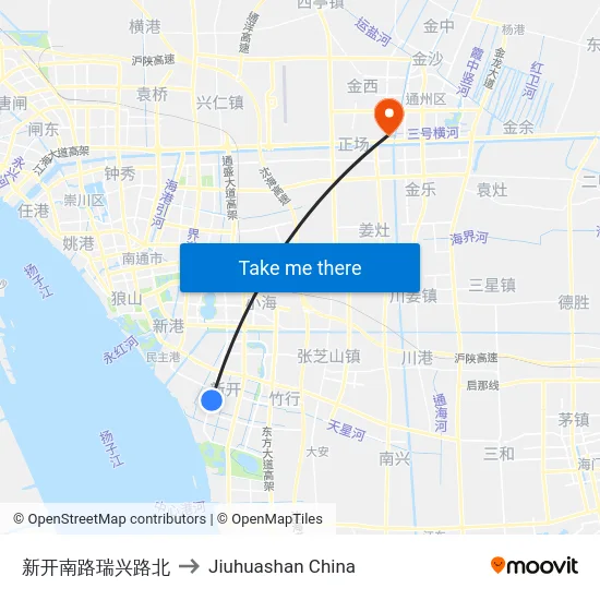 新开南路瑞兴路北 to Jiuhuashan China map