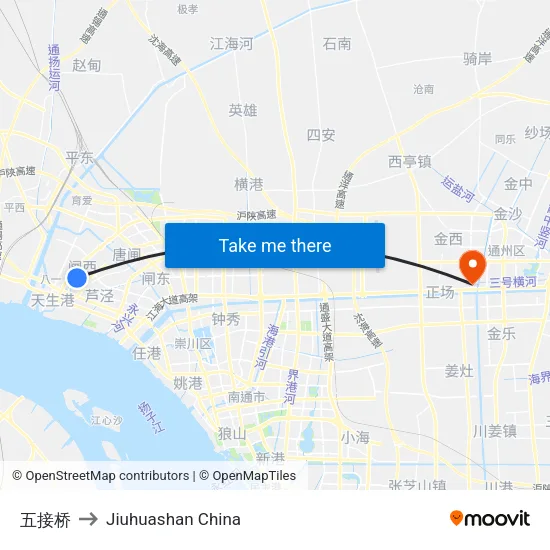 五接桥 to Jiuhuashan China map