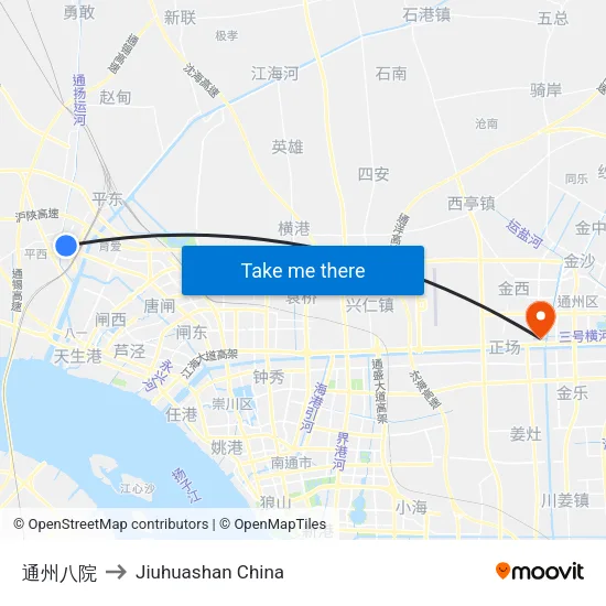 通州八院 to Jiuhuashan China map