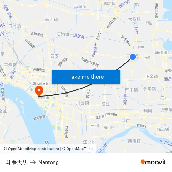 Struggle Brigade to Nantong map