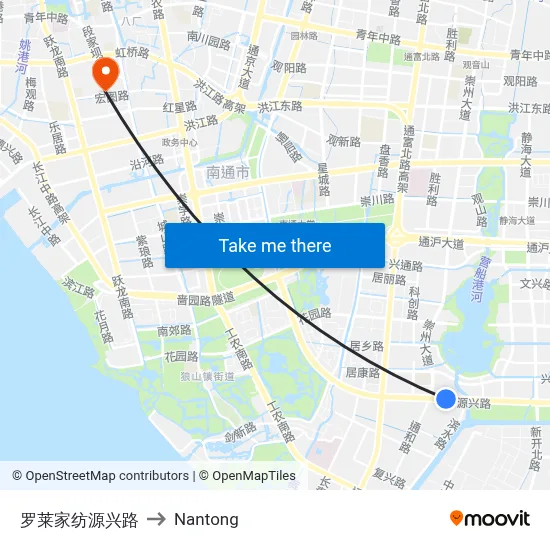 Luolai Home Textile Yuanxing Road to Nantong map