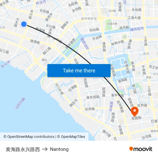 Huanghai Road Yongxing Road West to Nantong map