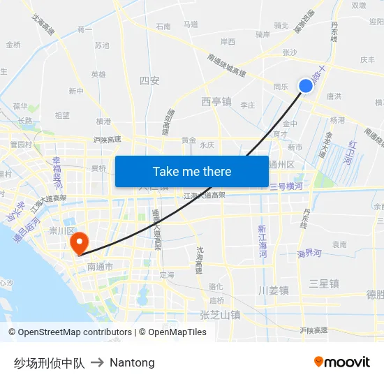 Textile Mill Criminal Investigation Unit to Nantong map