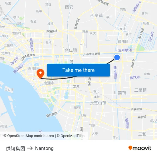 Supply and Marketing Group to Nantong map