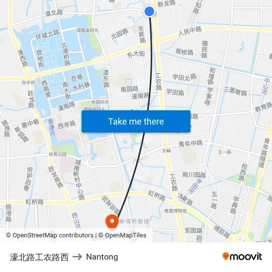 Haobei Road Gongnong Road West to Nantong map