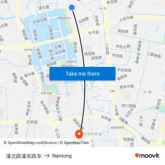 Haobei Road Haodong Road East to Nantong map