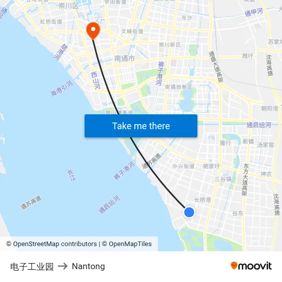 Electronics Industrial Park to Nantong map