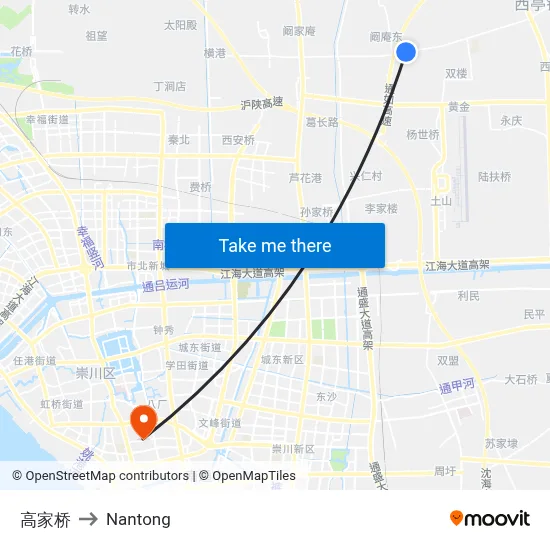Gao Family Bridge to Nantong map