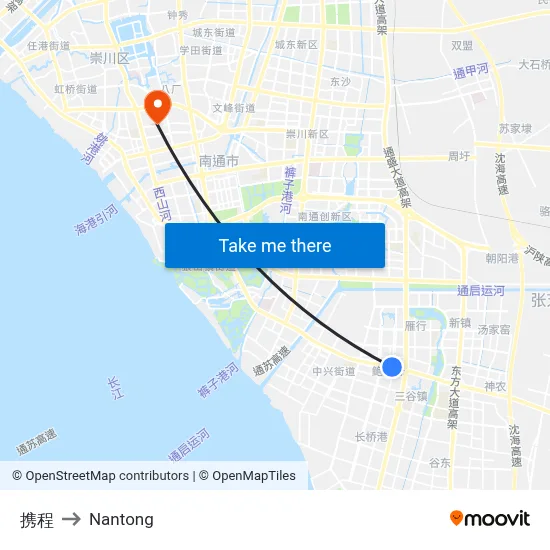 Ctrip to Nantong map