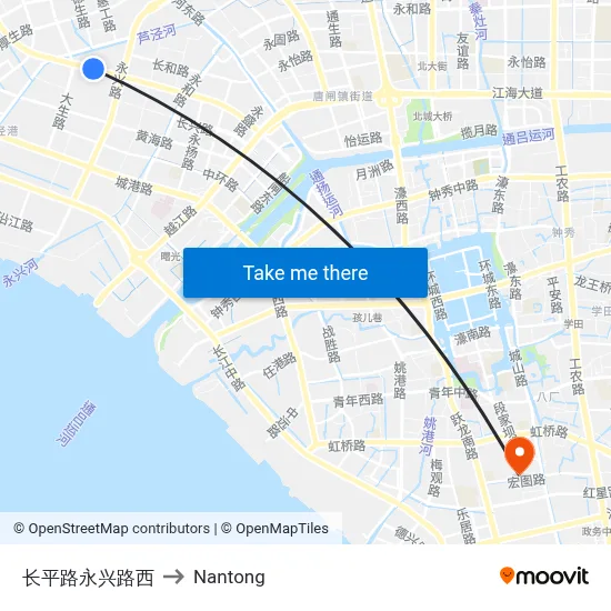 Changping Road Yongxing Road West to Nantong map