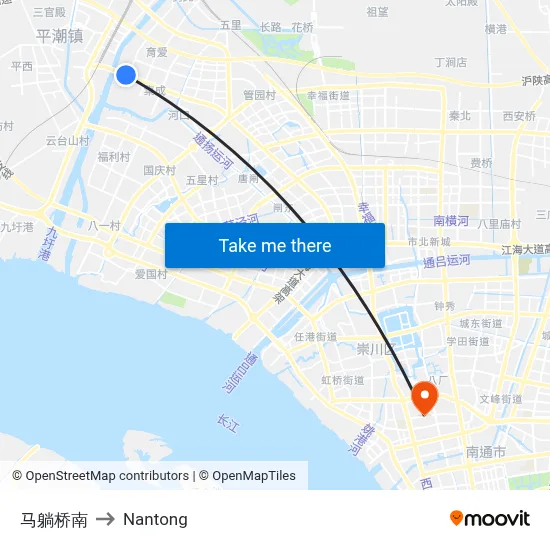 Matang Bridge South to Nantong map