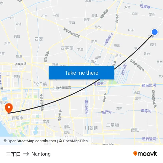 Sanche Intersection to Nantong map