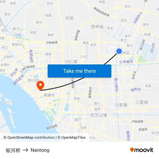 Galaxy Bridge to Nantong map